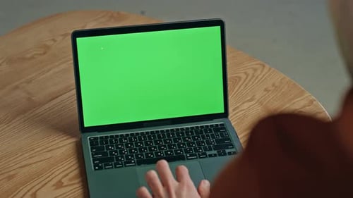 Manager Hands Typing Mockup Laptop Office Desk Closeup Business Person Working