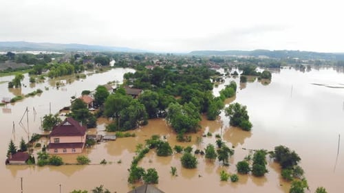 Massive Flood Submerges Town and Farmland After Heavy Rainfall