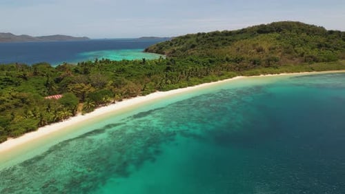 4K drone video of a stunning tropical island paradise in Palawan, Philippines. The tropical island i