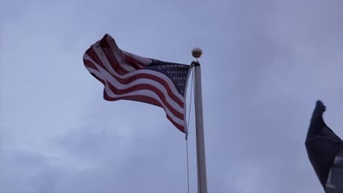 American flag flying high