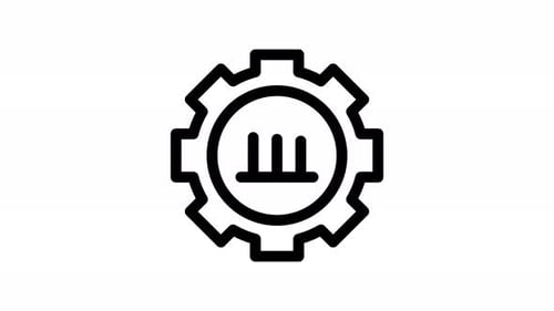 Animated Gear Icon with Changing Internal Symbols