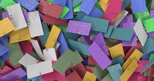 Colorful Doors Falling Dynamic Background Animation