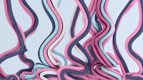 Abstract Tangled Tubes Fluid Motion Background Loop