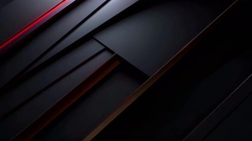 Sleek Dark Geometric Abstract Background Loop with Red Lines