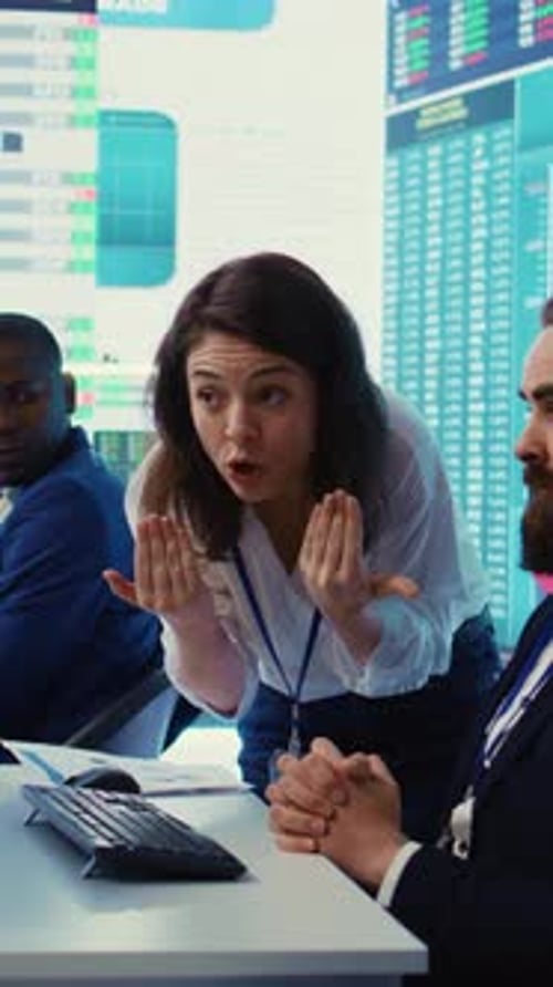 Vertical Video Irritated Leader Screaming at Coworker After He Failed to Calculate Expenditures