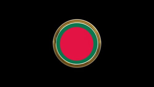 Bangladesh Flag Circle Icon Loop Animation