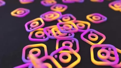 Dynamic abstract background video with vibrant purple and orange tubes in motion