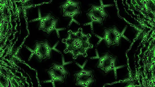 Green wavy kaleidoscopic psychedelic background