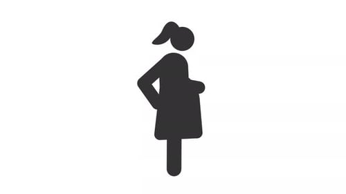 Animated Flat Design Pregnant Woman Icon