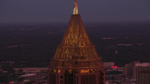 Atlanta, Georgia Circa-2017, Closeup Aerial View of the Bank of America Plaza