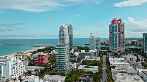 Miami City Skyline Panorama with Urban Skyscrapers Miami City Florida Skyline Panorama with Urban