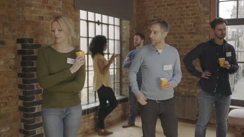 People Networking and Socializing at Corporate Event