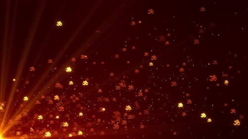 Glowing Om Symbols Flowing Particle Background