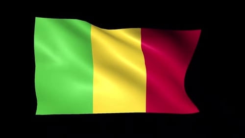 Waving Mali National Flag Animation