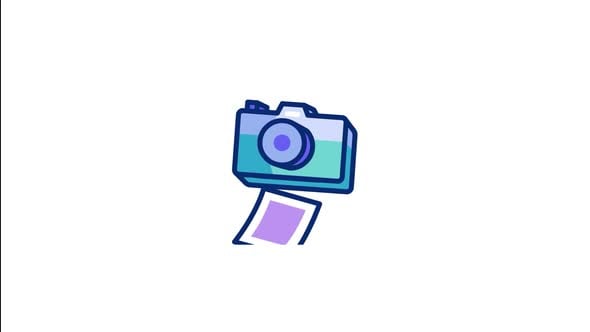 Modern Animated Camera Icon Printing Photo, Elements Motion Graphics ft ...