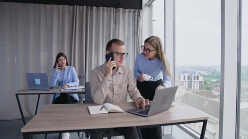 Business Team Working in a Modern Office