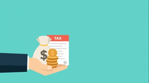 animation main tenant de l'argent et du papier fiscal