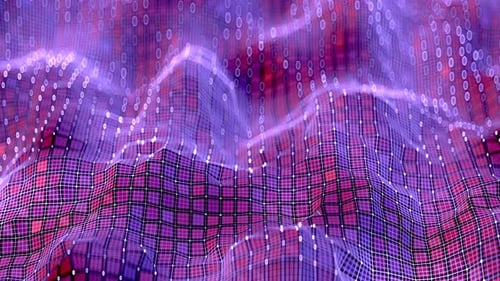 Réseau polygonal violet. Surface à faible teneur en polyéthylène déformée avec arêtes vives. Boucle sans couture