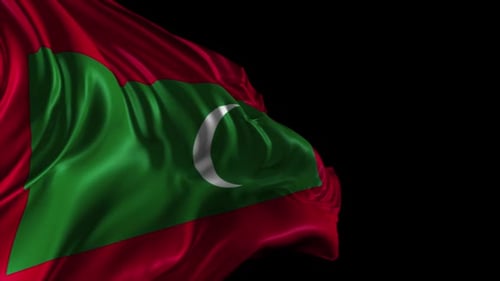 Maldives National Flag Waving Animation