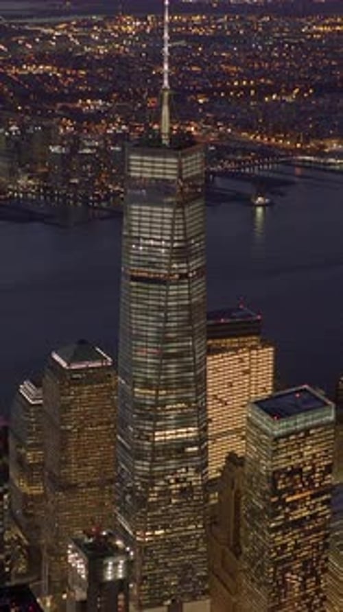 Vertical Video of Modern Urban City High Rise Buildings Real Estate
