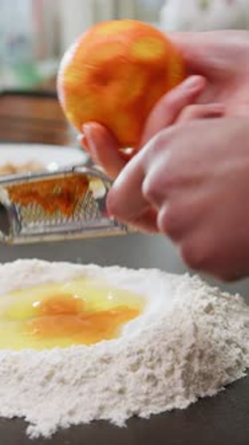 Grate Orange Zest Into Easter Cake Dough