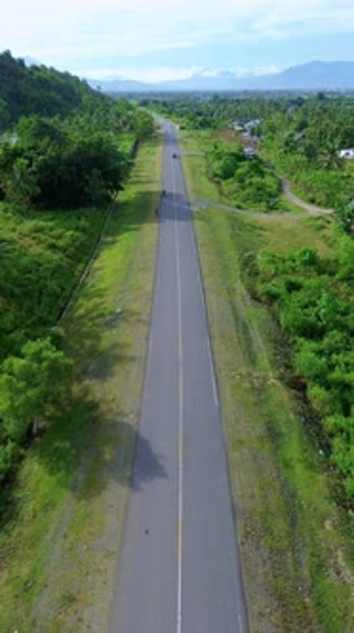 Aerial View of Rural Road Landscape