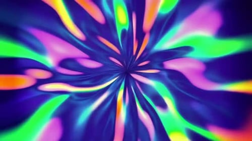 Psychedelic Vibrant Liquid Color Tunnel Motion Graphic