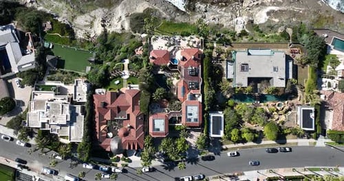Aerial View of Luxury Mediterranean Mansions in La Jolla