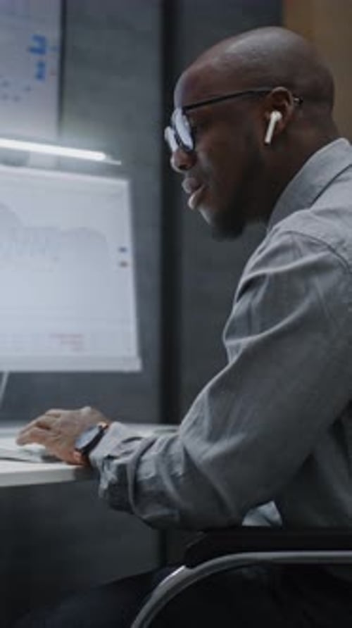 Financial Analyst Monitoring RealTime Market Charts Talking and Having Call