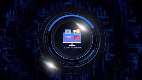 Futuristic Digital Marketing Logo Intro and Opener Animation