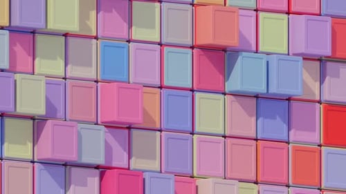 Animated Modern Background with Moving Pastel Cubes