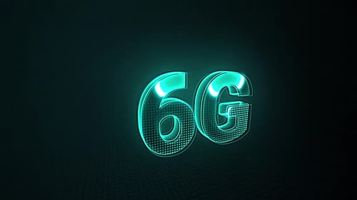 6G Text Reveal Animation with Neon Glow and Futuristic Style