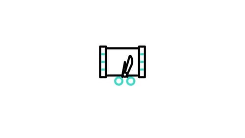 Icono animado de edición de vídeo
