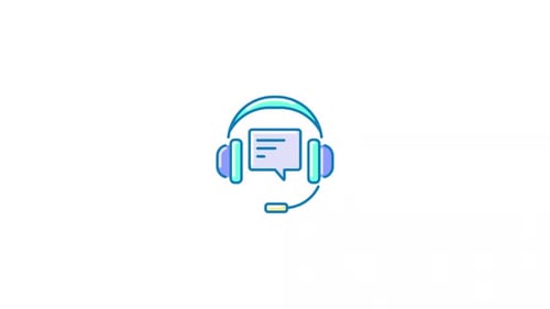 Modern Corporate Communication Headset Icon Animation