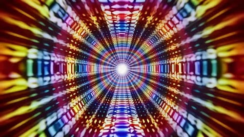 Abstrakter bunter psychedelischer Lichttunnel VJ Loop