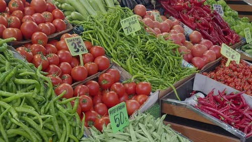 Fresh Vegetables Selling in a Super Shop in Turkey