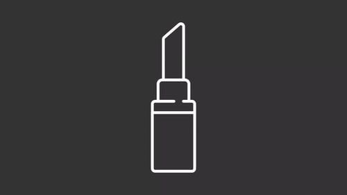 Animated lipstick white line icon
