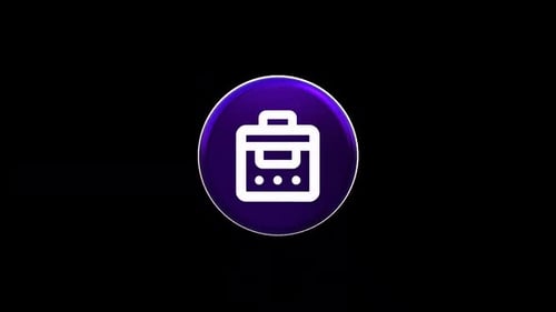 3D Animated Corporate Briefcase Icon Loop