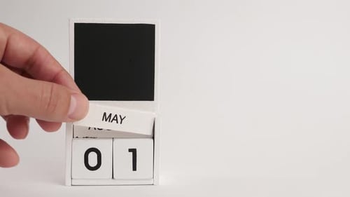 05. Calendar with the date of May 1 and a place for designers. Illustration for an event of a certai