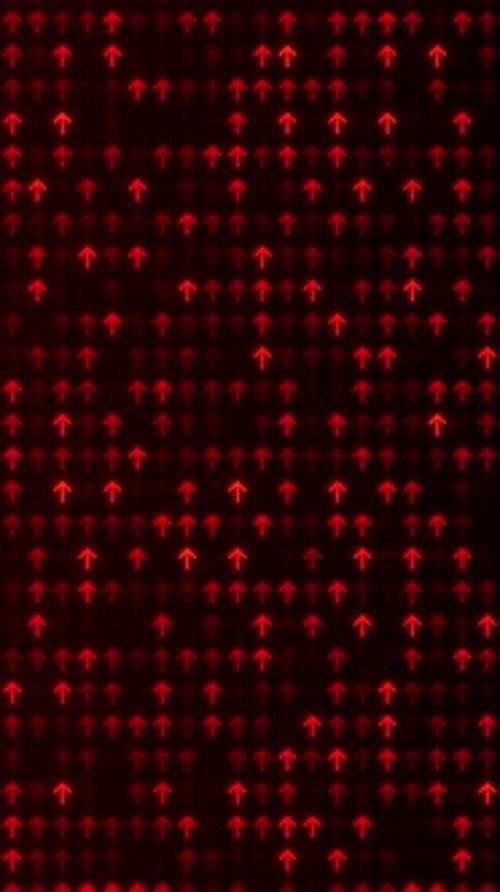 Vertical Seamless Red Arrow Motion – Glowing Digital Arrow Pattern Loop