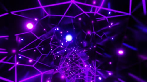 Tunnel with small purple lights. Looped animation