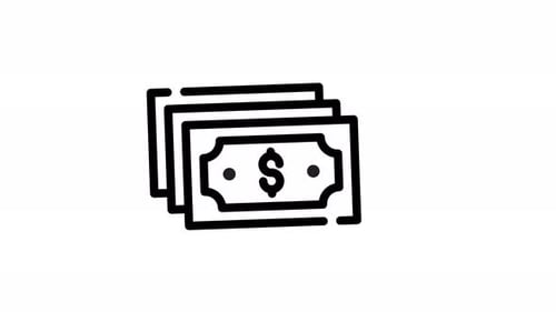 Animated Money Banknotes Icon Loop