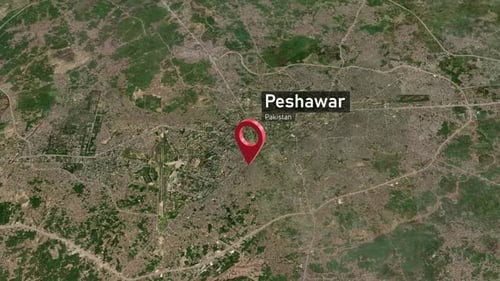Peshawar City Map Zoom (Pakistan) from Space to Earth