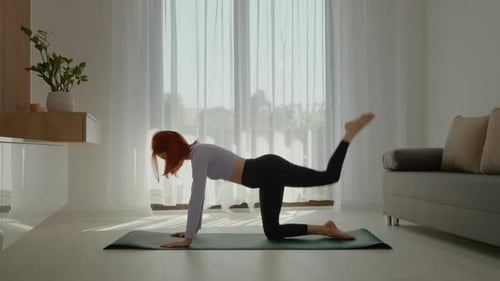 Woman Exercising, Practicing Yoga, Healthy Lifestyle