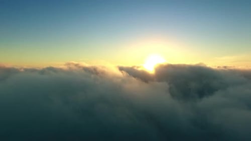 Aerial View of Clouds at Sunrise