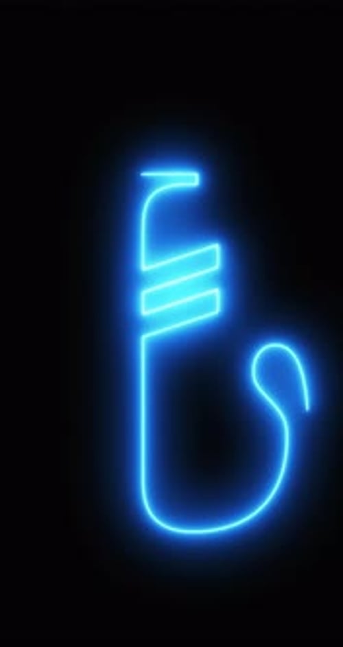 Turkish Lira Symbol in a neon light. Loop. 4K Vertical