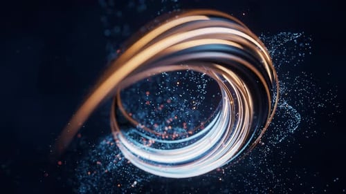 Flowing curve and particles background