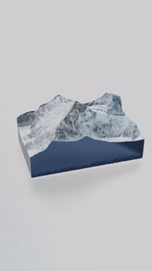 3D Rotating Model Of Mount Everest Peak - Terrain Cross Section V2 Vertical