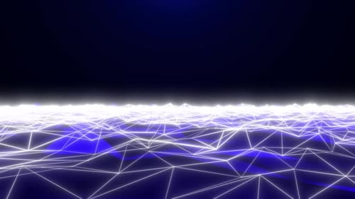 Abstract glowing blue color plexus tunnel loop animation