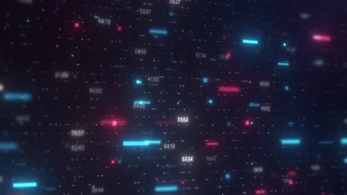Futuristic Digital Data Grid Loop Background